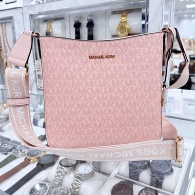 Michael Kors Jet Set Travel SM Signature Logo Crossbody Bag Powder Blush