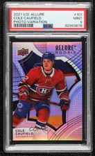 2021-22 Upper Deck Allure Rookies Photo Variation Cole Caufield PSA 9 MINT 0x5m