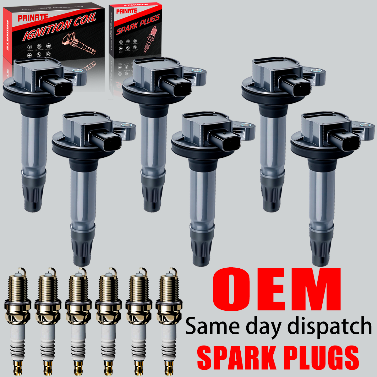 6X OEM Ignition Coil & 6X Iridium Spark Plug For Ford F-150 Flex