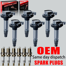 6x Oem Ignition Coil 6x Iridium Spark Plug For Ford F-150 Flex 3.5l 3.7l Uf553
