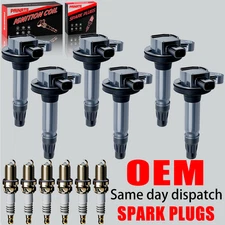 6X OEM Ignition Coil & 6X Iridium Spark Plug For Ford F-150 Flex 3.5L 3.7L UF553