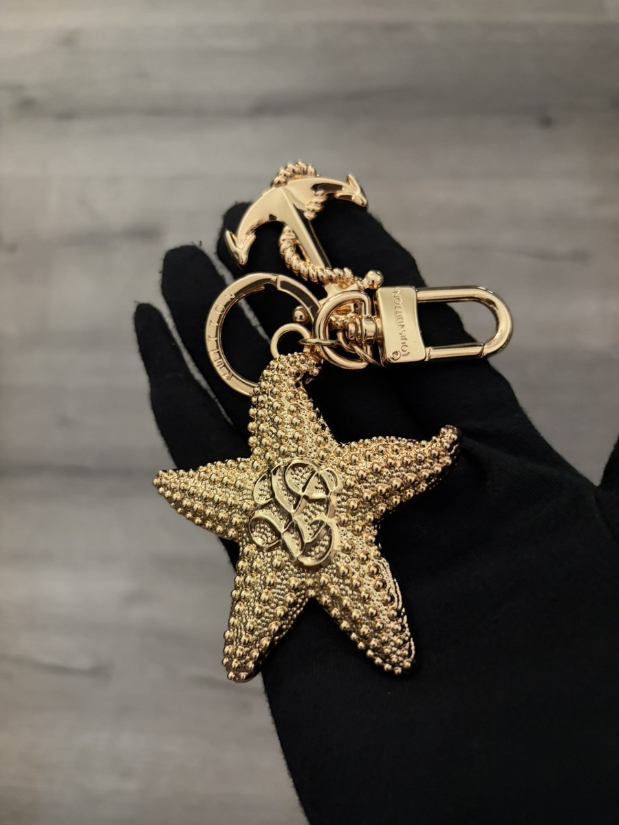 LOUIS VUITTON Gold Starfish Key Ring Bag Charm | eBay