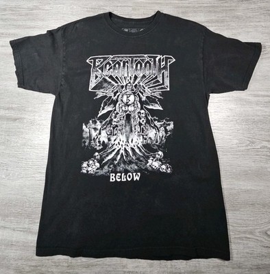 Beartooth Band BELOW RED BULL RECORDS Skulls Motorcycle Adult T Shirt Large