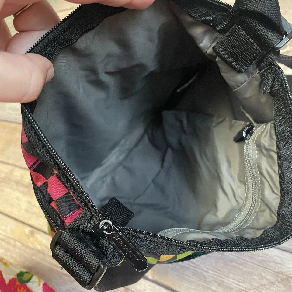 Bolso de mano LeSportSac Rainbow a cuadros bandolera con cremallera rosa amarillo  Foto 4 de 4