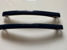2 Goody Stay Tight Vtg Clasp Clip Hair Barrettes 3  USA NAVY BLUE L186