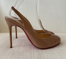 Christian Louboutin Fifi Sling 100 Nude Lackl...