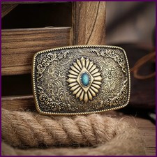 Western Belt Buckle Initial Vintage-Cowboy Rodeo Silver Large Belt Buckle