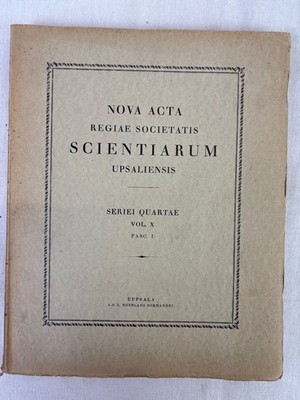 Nova Acta Regiae Societatis Scientiarum Upsaliensis. Seriei IV, VOL. X. 1937