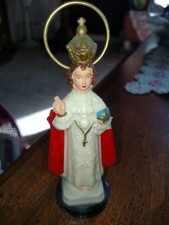 Vintage 1950’s Infant Of Prague Plastic Figurine Magnet Was Put On Car Dash