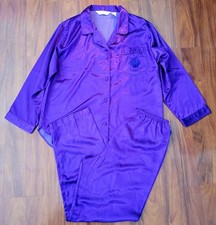 Women's Vintage 90's Ashley Ames Silky Purple Satin Pajama Set High Rise