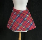 Vintage *Barbie* Clothes: 90's Red Plaid Wrap Mini Skirt