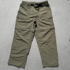 The North Face Pants Mens L 32x27.5 Green Belted Convertible Nylon Hiking EUC