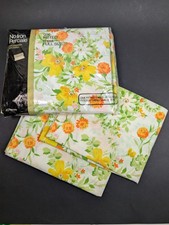 NIP Vtg Sheets 70s Floral Fern Daisy Wild Flo...