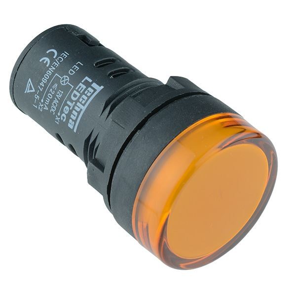 Yellow / Amber 22mm LED Pilot Panel Indicator Light 230V High Quality Techna