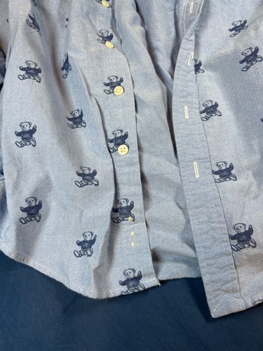 Sitting Bear Cotton Oxford Shirt Polo Ralph Lauren Boys M Youth Button Down Prep - Picture 7 of 19