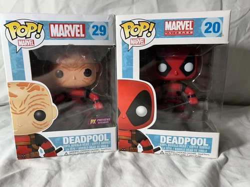 Set Of 2-Funko Pop! Vinyl: Marvel - Deadpool #20 & #29 Unmasked New (A5)