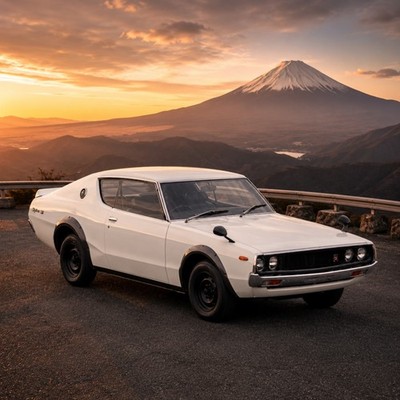 1973 Nissan Skyline GT-R KPGC110 Kenmeri Coupe Wandbild Poster