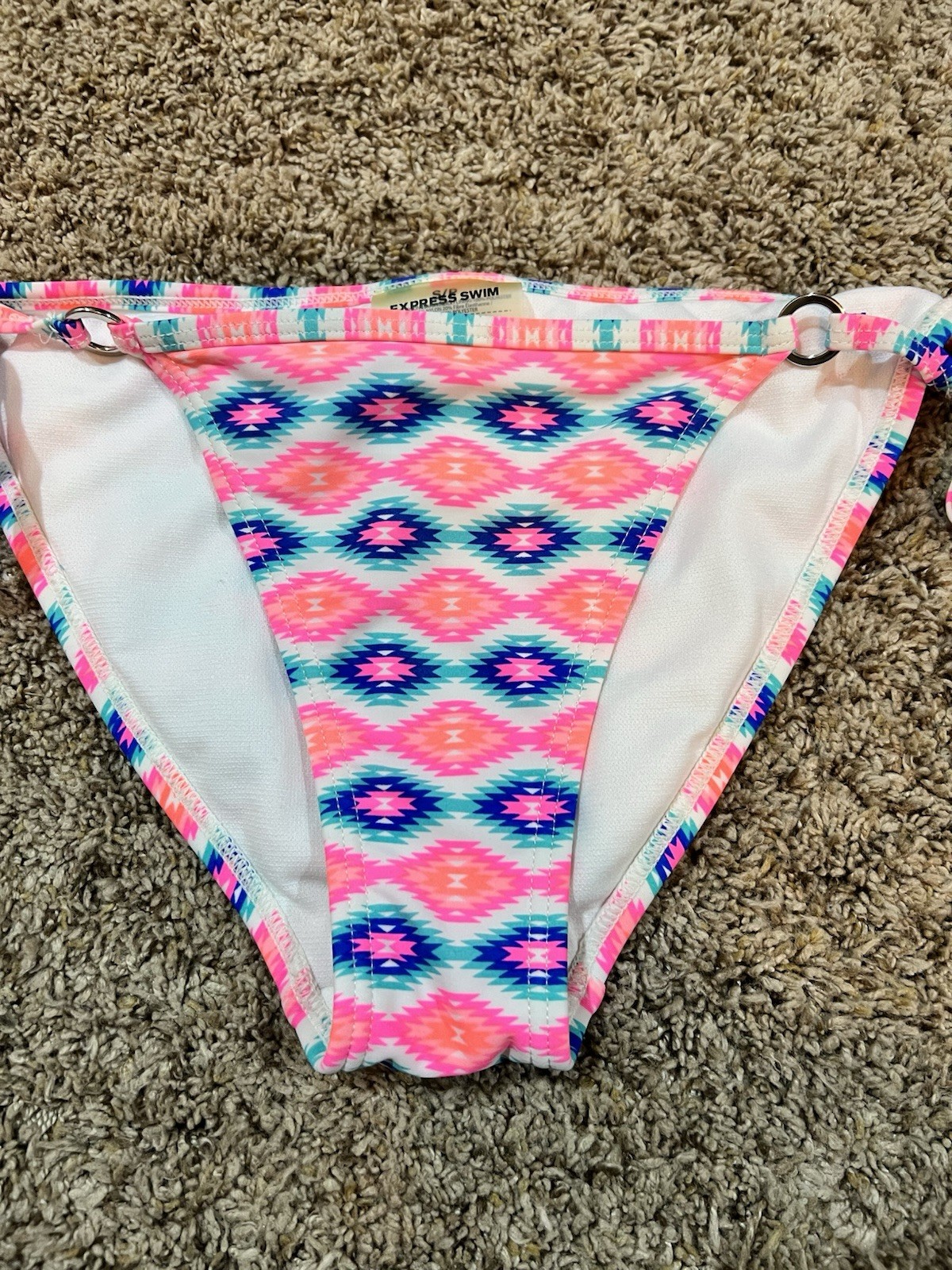 Express Swim String Bikini Bottom ~ Small ~ Blue/… - image 2