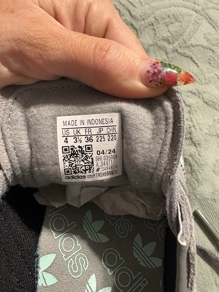 Adidas Handball Spezial J Suede Sneakers Unisex Shoes Gray US 4 - Image 4 of 4