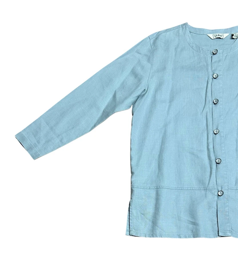 Traje Falda L L Bean Vintage Para Mujer 2 Piezas Talla Grande Azul Claro Manga Larga Foto 3 de 4