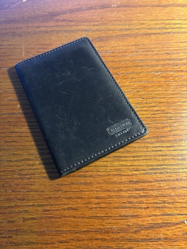 Coach Single Fold Wallet Business Credit Card ID Holder Wallet Black Vintage