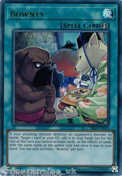 CHIM-EN063 Bownty Ultra Rare UNL Edition Mint YuGiOh Card