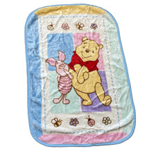 Winnie The Pooh Piglet Luxury Plush Fleece Baby Blanket Vintage Pastel 30x45