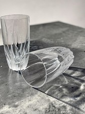 Set Of 2 Mikasa Flame D'Amore Highball Tumbler Glasses Barrel Bottom - Excellent