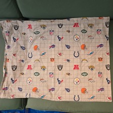 Pottery Barn Kids "Football Logos - Gray Grid" Pillowcase