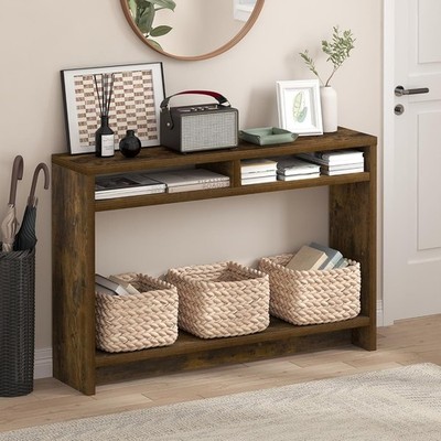 Viola Entryway Table, 3-Tier Narrow Console Table with Extra Thick Frame and