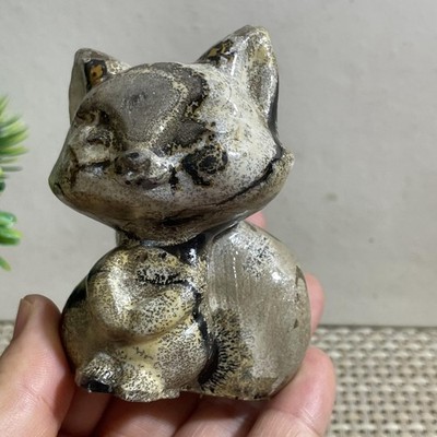 188g Chinese Painting Quartz Carving Animal Statues Decoration