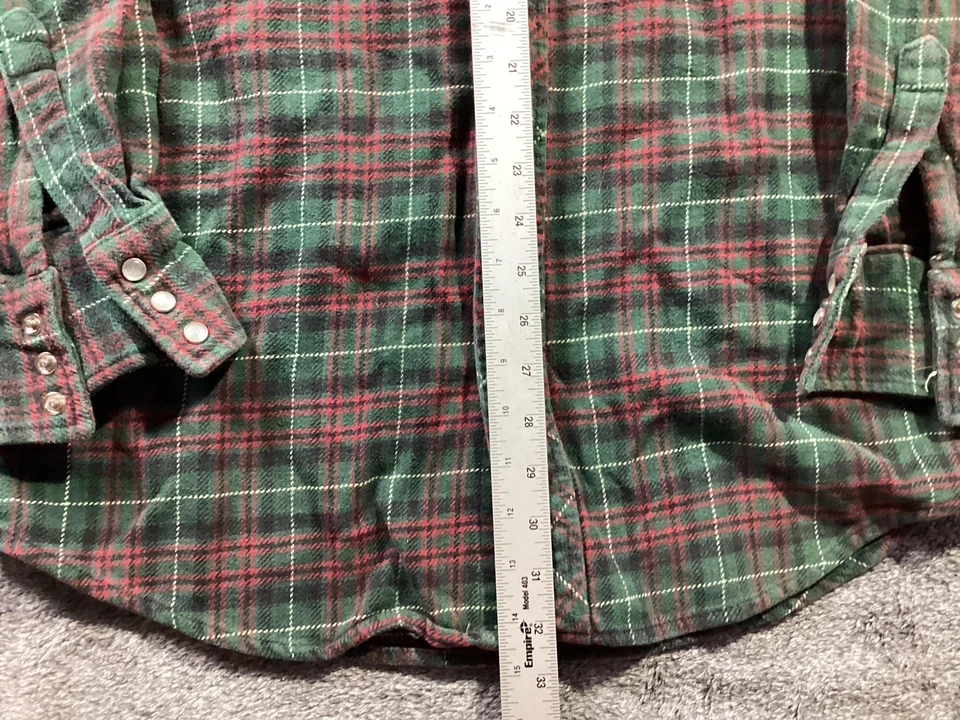 Camisa Big Mac De Colección Para Hombres Mediana Verde Rojo Franela a Cuadros Western Años 70 EE. UU. Foto 4 de 4