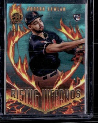2024 Bowman #RI-3 Jordan Lawlar Rising Infernos Aqua Refractors SN