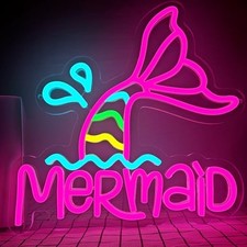 Neon Sign Dimmable Mermaid Neon Sign for Wall Decor Neon Light Up Mermaid Tail