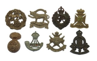 Small Lot of WW2 Plastic Economy Military Cap BAdges #23