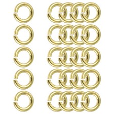 25Pcs Open Jump Rings 10mm/0.39" Brass Jump Ring Connectors 2mm Thick O Rings