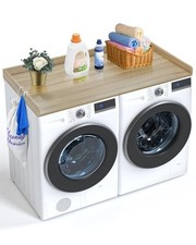Vevor Washer Dryer Countertop 54 X 27 Wooden Washer And Dryer Topper Oak