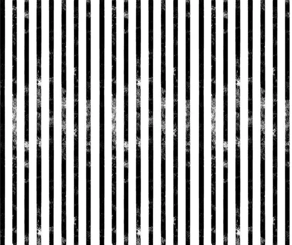 Tela Dear Stella algodón negro blanco a rayas desgastadas FQ HY BTY por yarda Foto 3 de 4