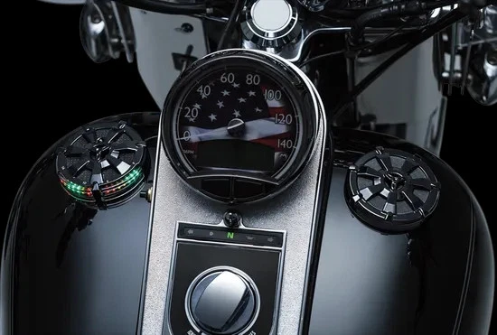 Kuryakyn Alley Cat Negro LED Gas Batería Medidor 3 pulgadas Dyna Street Bob 06-17 Foto 2 de 4