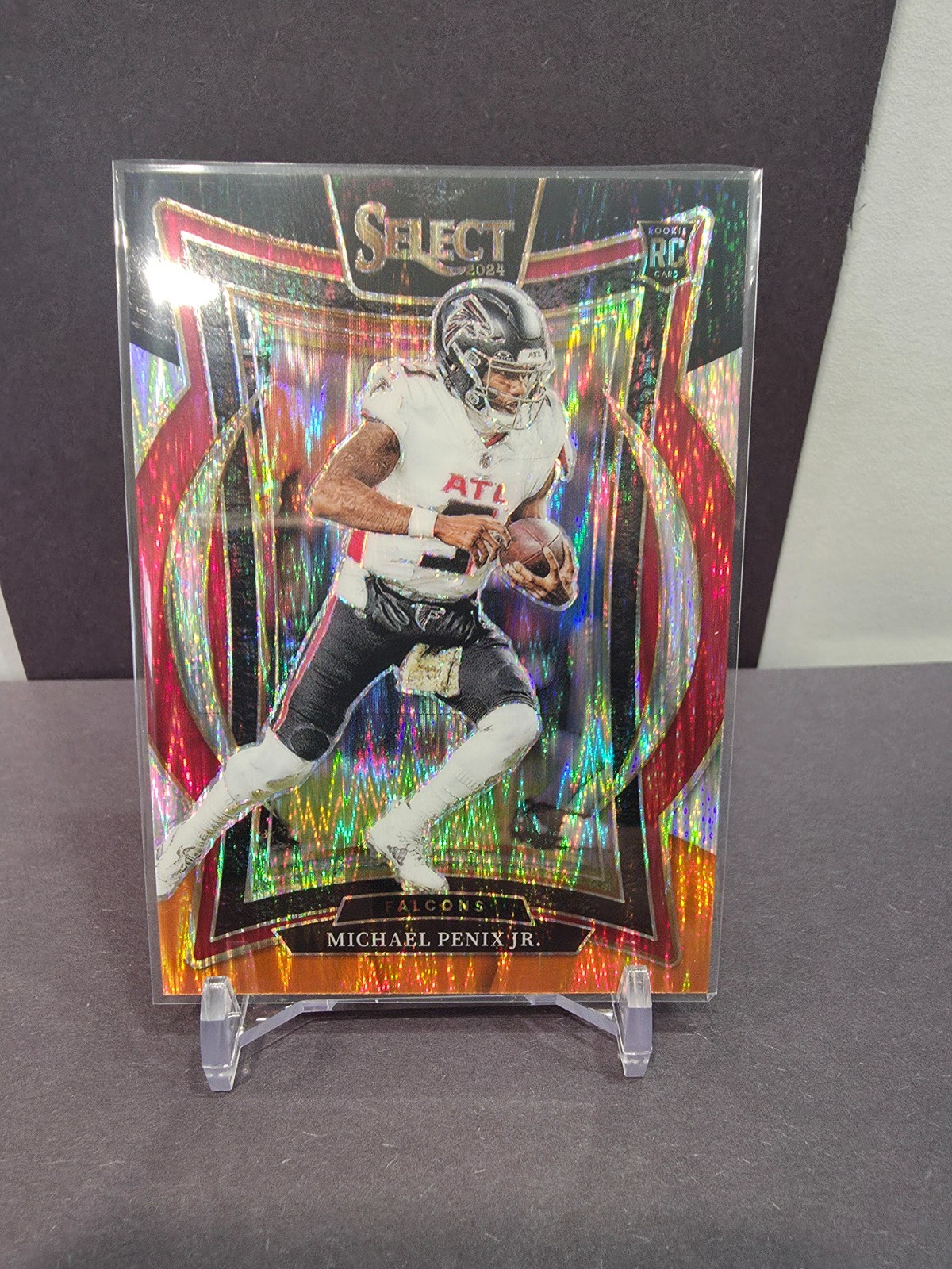 2024 Panini Select - Concourse Michael Penix Jr. #80 Black & Orange Shock Prizm