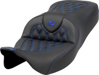 SADDLEMEN A808-07B-182BLU Roadsofa Seat - Blue Stitch - FLH/FLT '08-'23