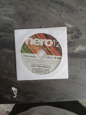 Nero 12 Essentials 2012 Trial Version Disc Only CD Software Burning Windows PC