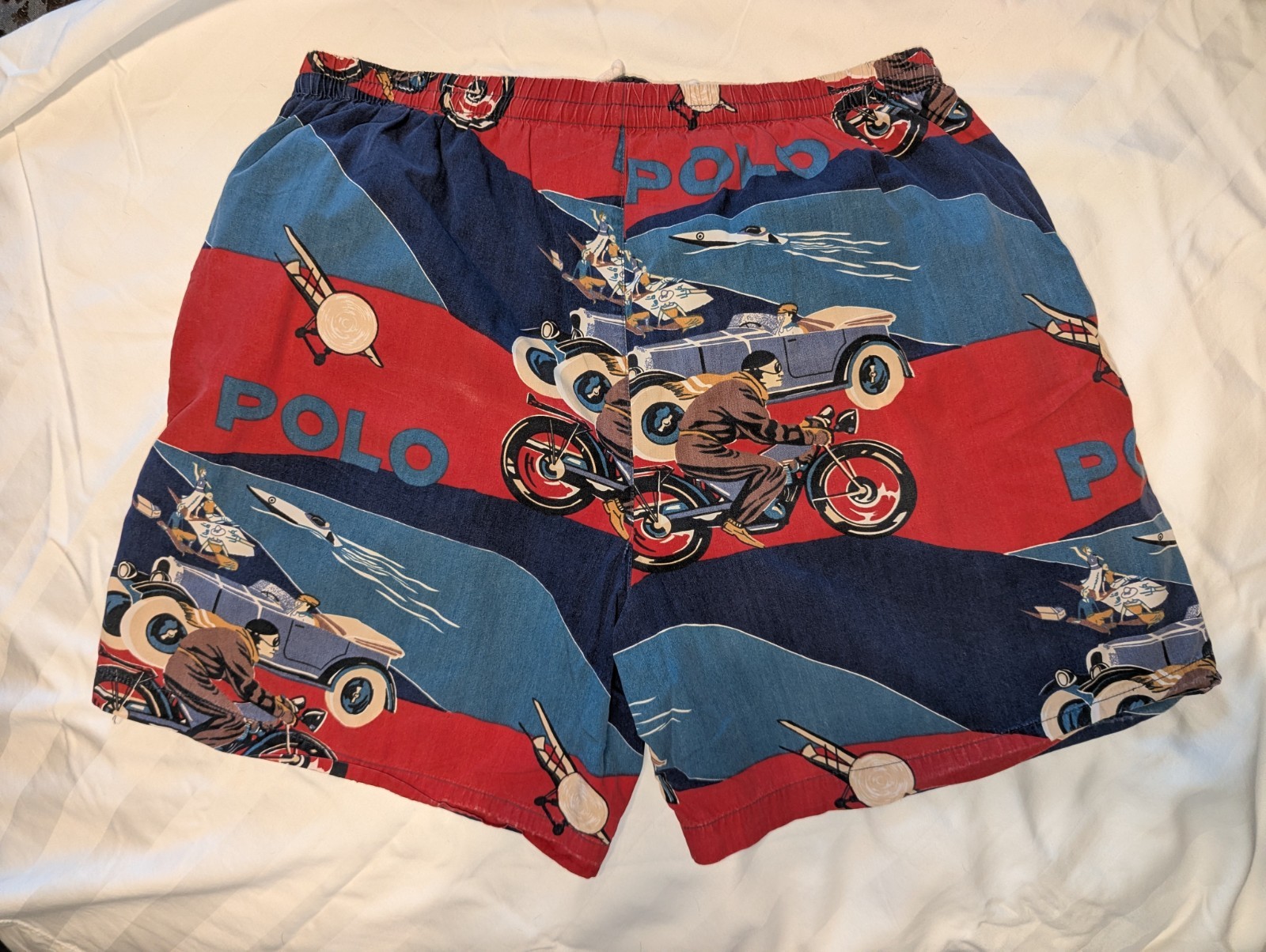 Rare Polo Ralph Lauren Stadium 1992 Swim Trunks Size Medium P Wing image 4