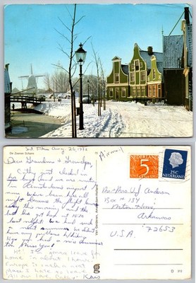 Continental Netherlands Winter Village Postcard