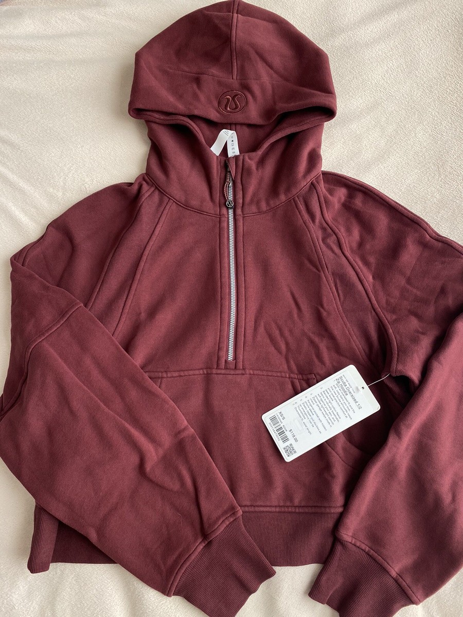 Lululemon Scuba Oversized 1/2 Half Zip Hoodie Red Merlot XS/S | eBay