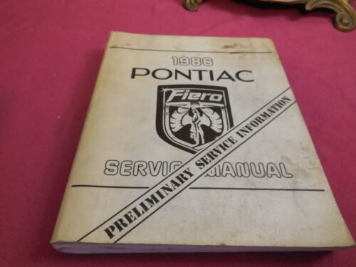 1986 Pontiac Fiero Factory Shop Manuale di servizio preliminare - Foto 1 di 5