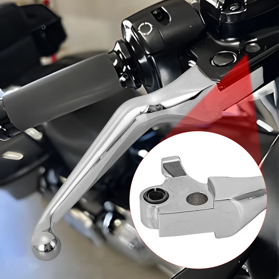Palancas de mano cromadas palanca de freno de embrague para Harley Sportster Heritage Softail Dyna Foto 2 de 4