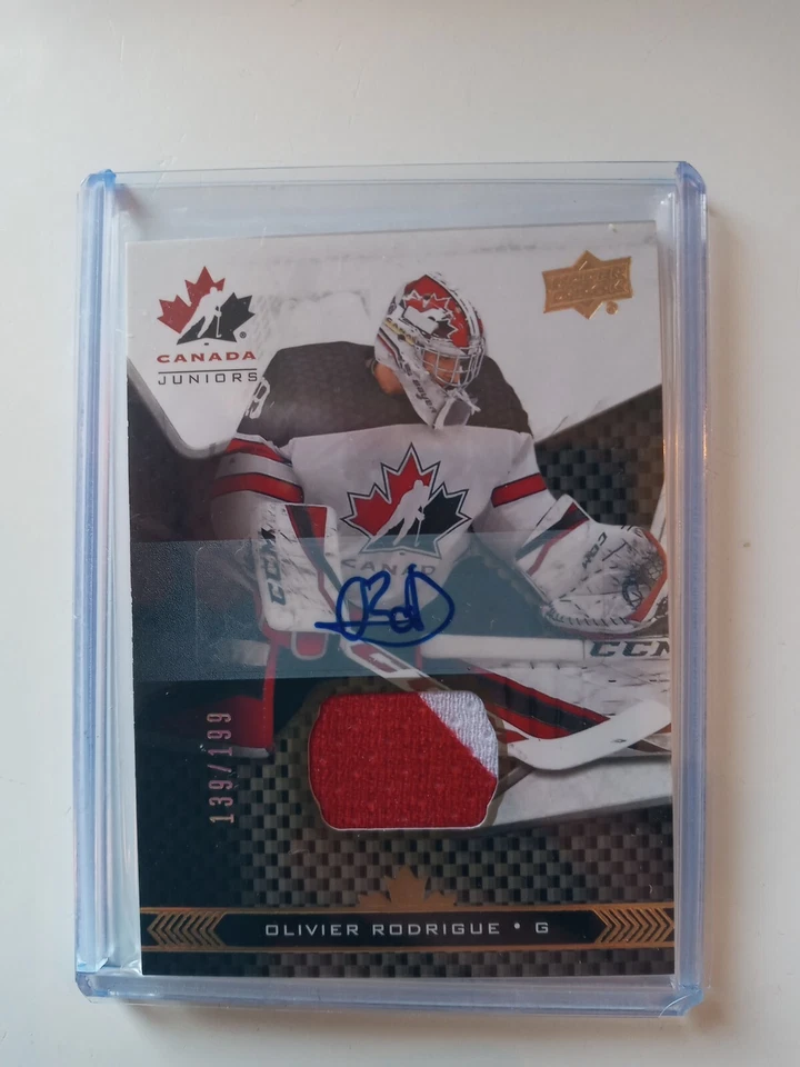 2018 Team Canada Juniors Olivier Rodrigue Auto Patch /199 Autograph #29 Rookie - Photo 1/1