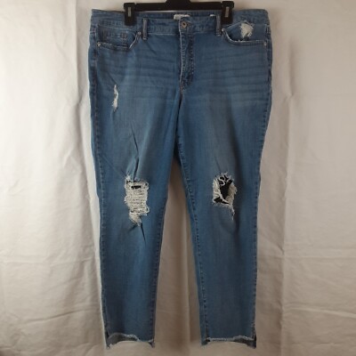 Sofia Jeans by Sofia VergaraBagi Boyfriend Distressed Women Size 14 Medium Wash