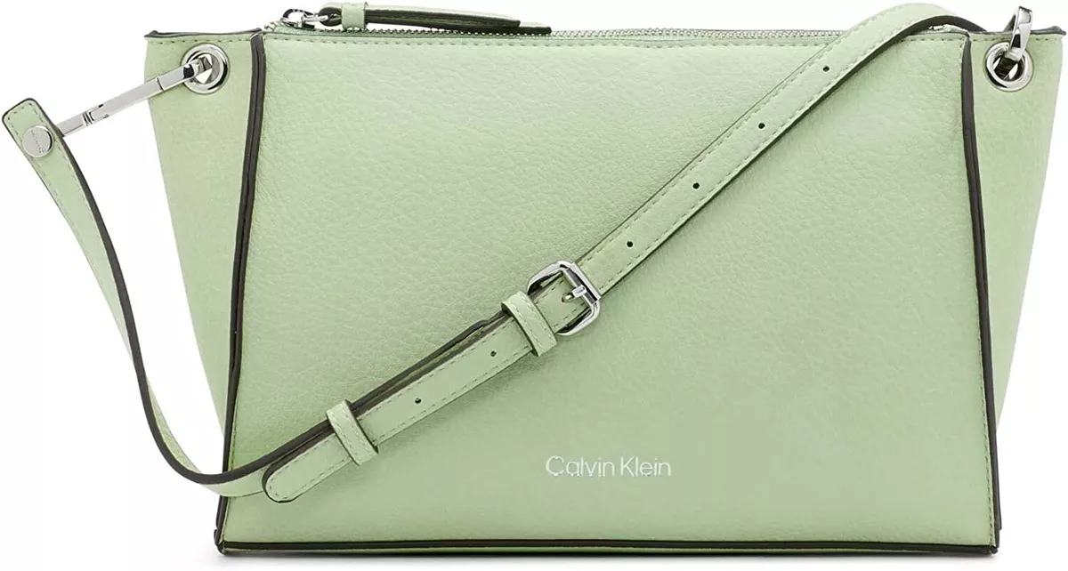 Calvin Klein Saffiano Rum Raisin Zip Crossbody Bag; (10 X 7 X 1)